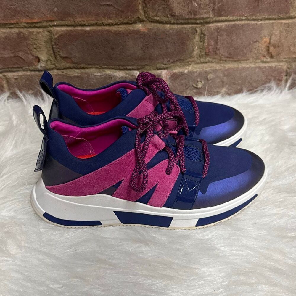 FITFLOP Blue & Pink Carita Lace-Up Sneakers Size 6 NEW